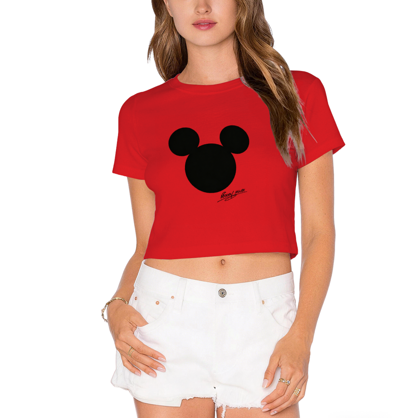 Luxe Leopard?Pattern Hello Kitty Edgy Black Cropped Tee