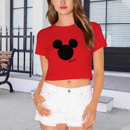 Luxe Leopard?Pattern Hello Kitty Edgy Black Cropped Tee
