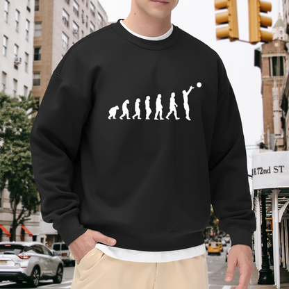 Evolution March Of Progress Ball Game Crewneck Sweatshirt | Silhouette Science Humor Pullover, Sport Lover Gift