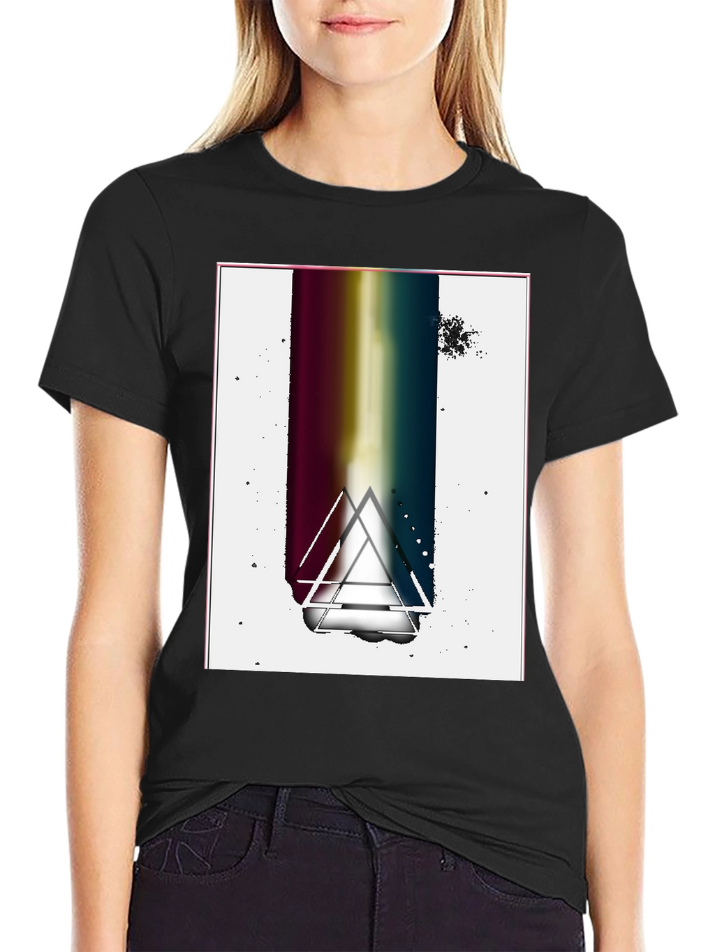 Abstract Graphic Tee - Black Cotton Blend