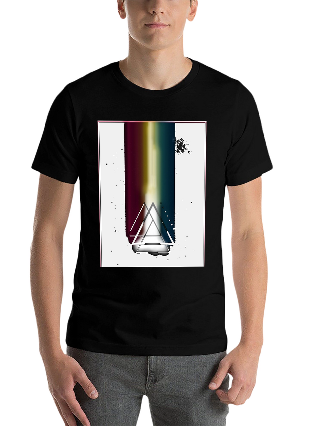 Abstract Graphic Tee - Black Cotton Blend