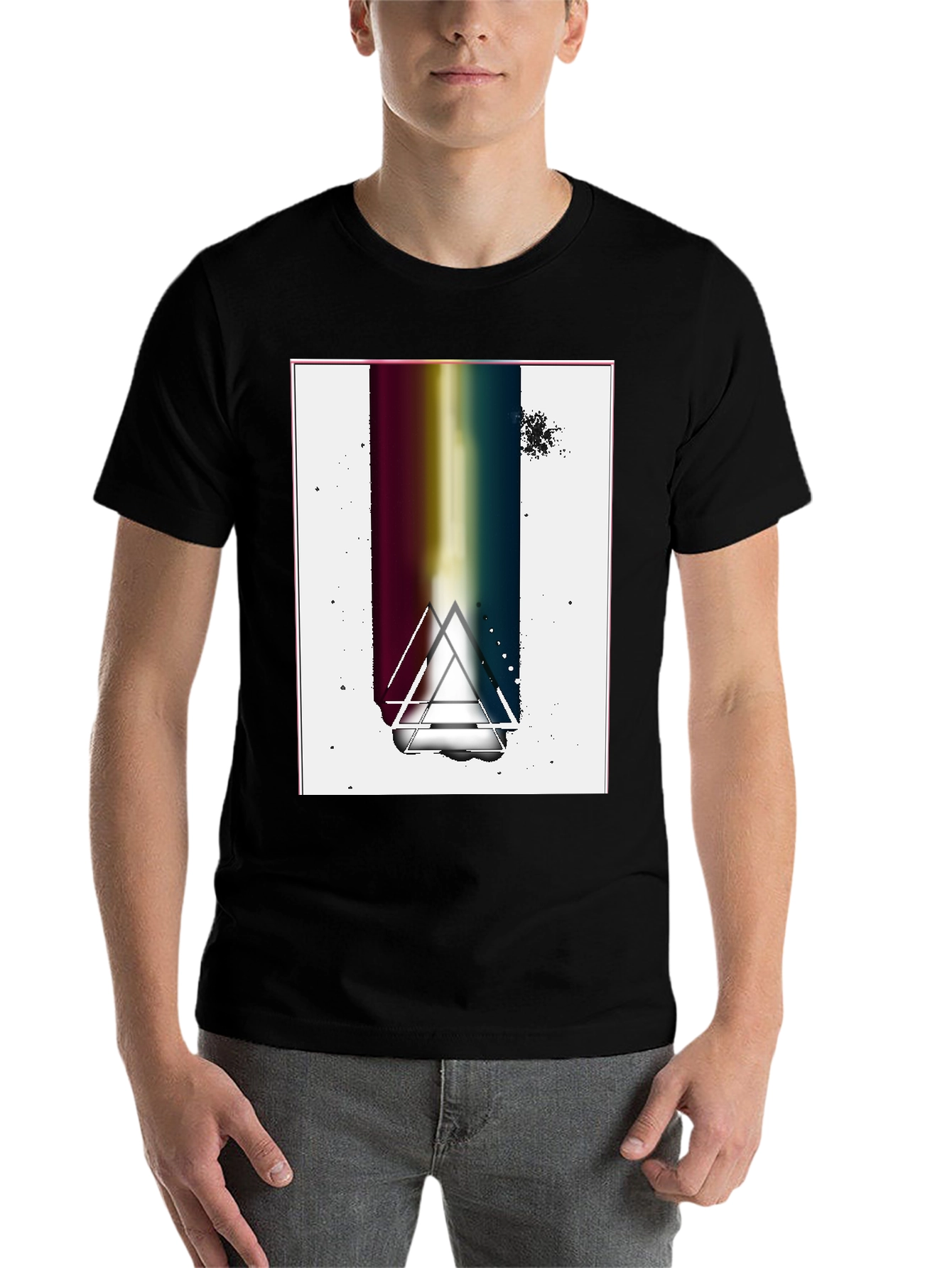 Abstract Graphic Tee - Black Cotton Blend