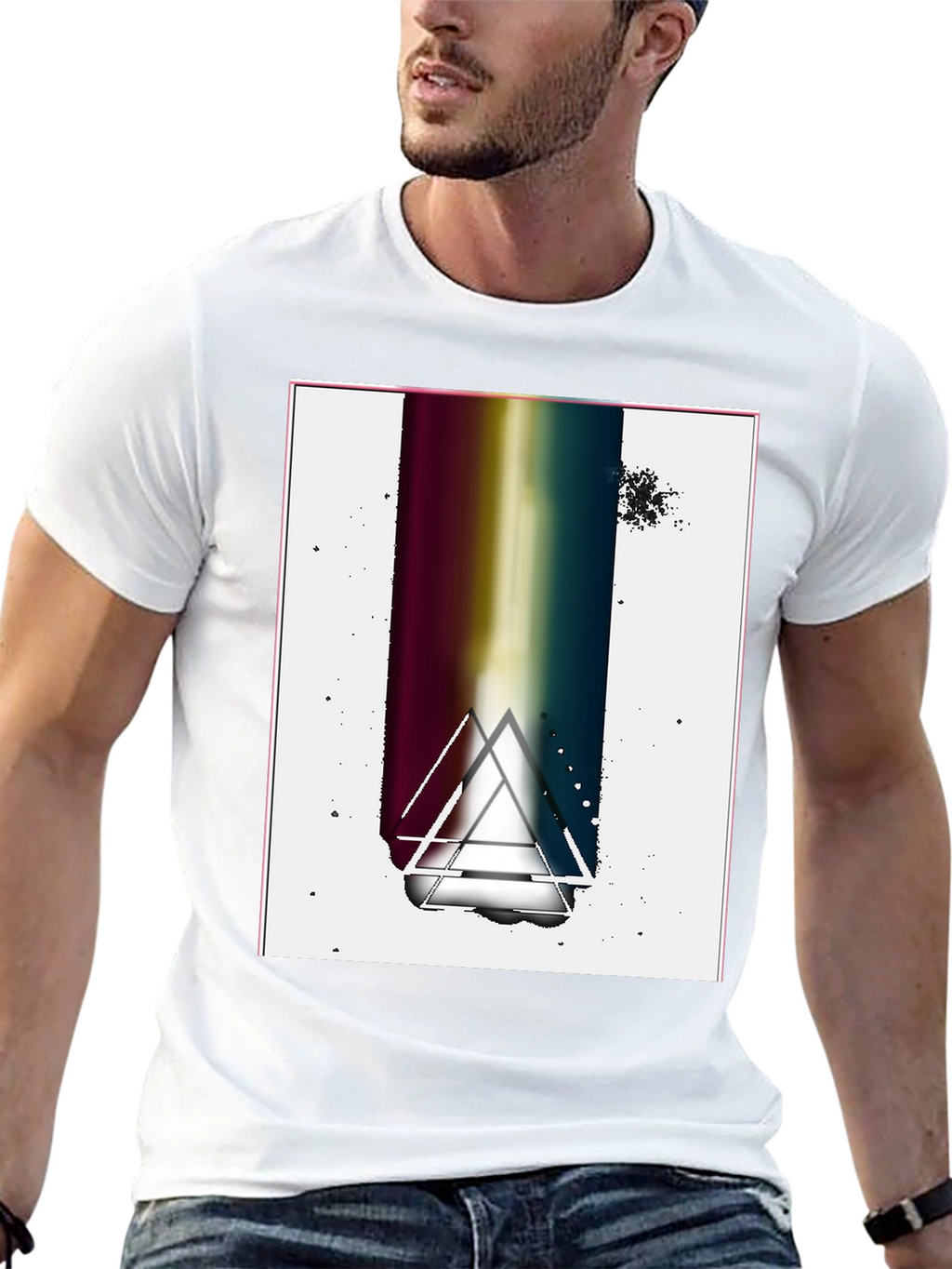 Abstract Graphic Tee - Black Cotton Blend