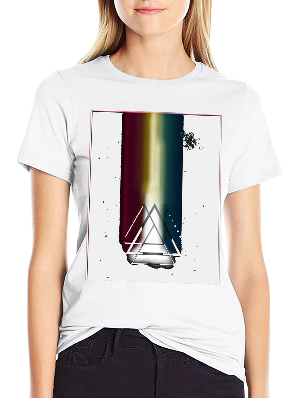 Abstract Graphic Tee - Black Cotton Blend