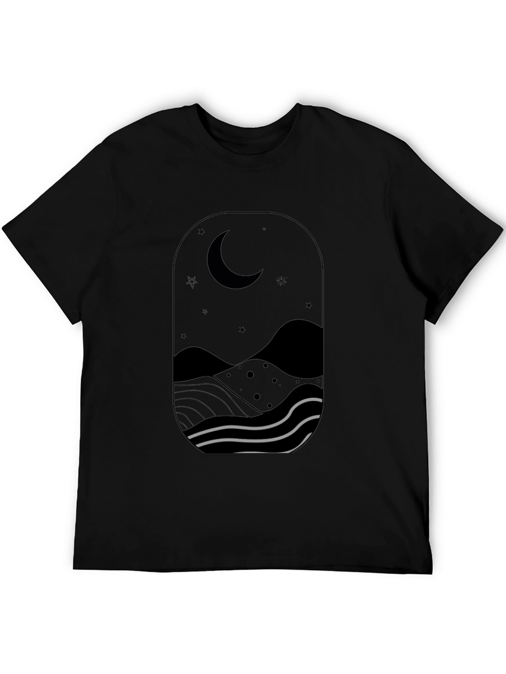 Nightscape Graphic Tee - Black Cotton T-Shirt