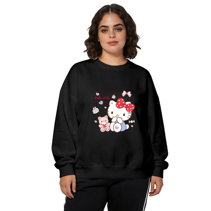 Cake & Teddy Bear Hello Kitty Cozy Crewneck Sweatshirt