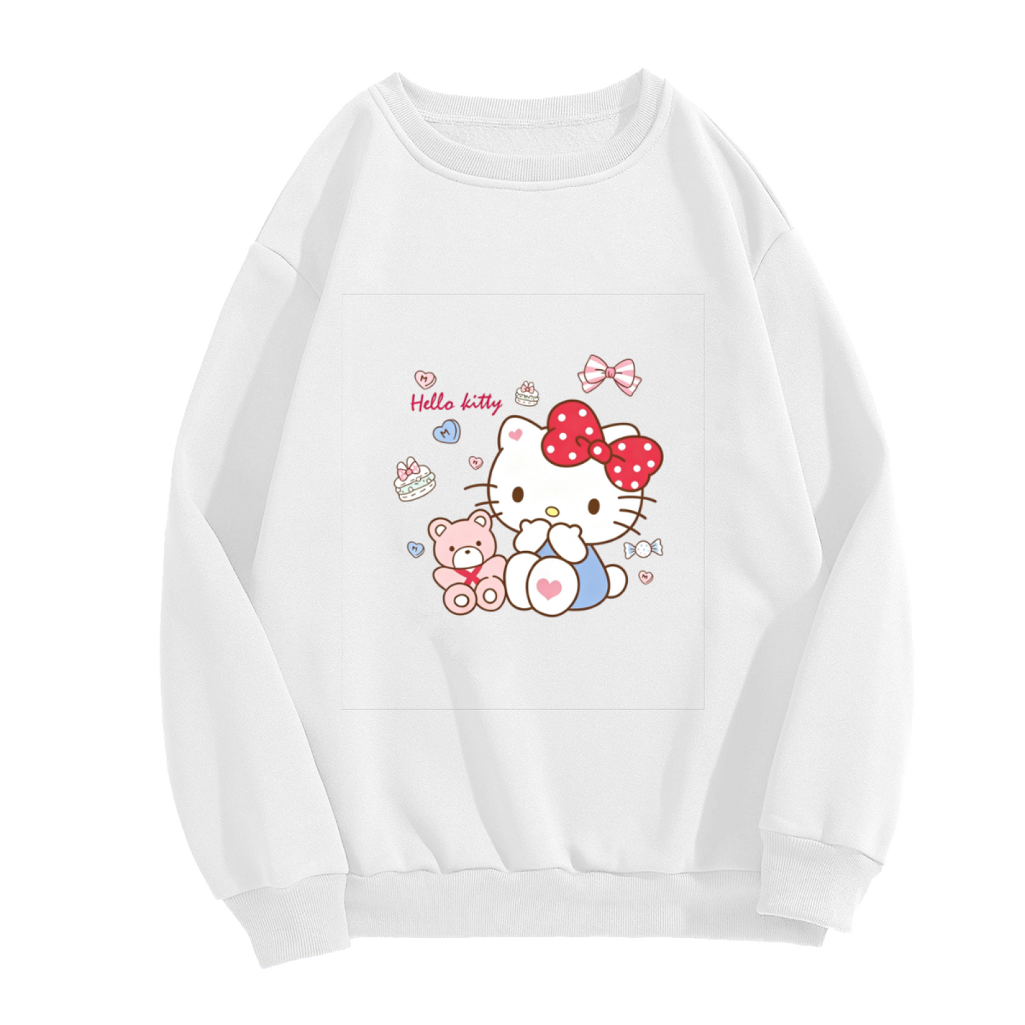 Cake & Teddy Bear Hello Kitty Cozy Crewneck Sweatshirt