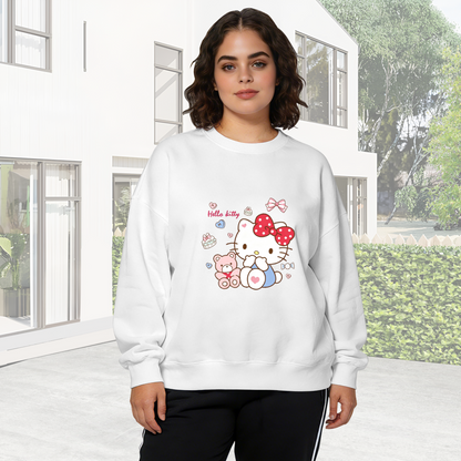 Cake & Teddy Bear Hello Kitty Cozy Crewneck Sweatshirt