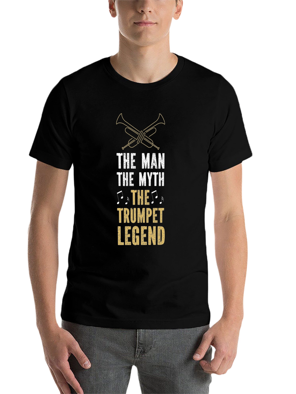 The Man The Myth Trumpet Legend Black T-Shirt