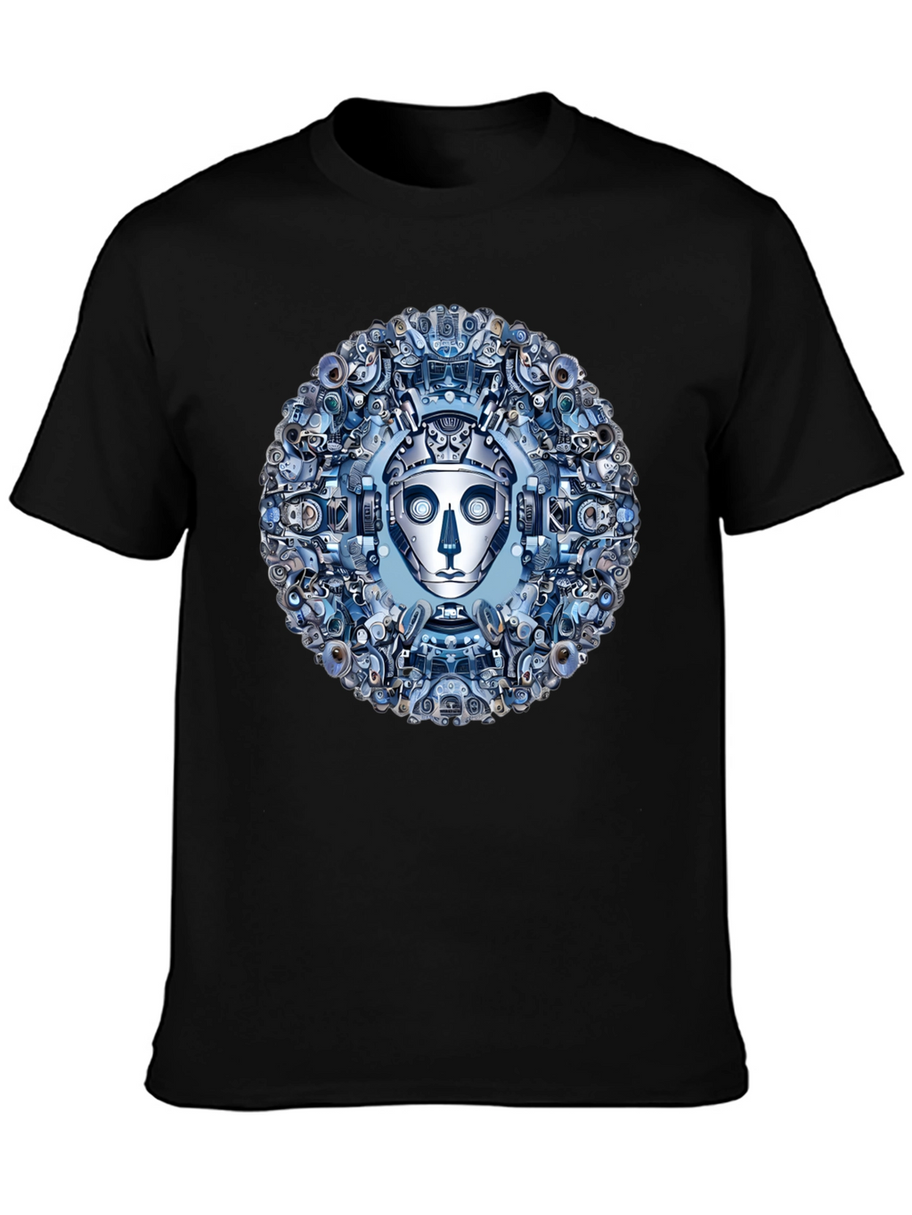 Robot Face Graphic Tee - Steampunk Style
