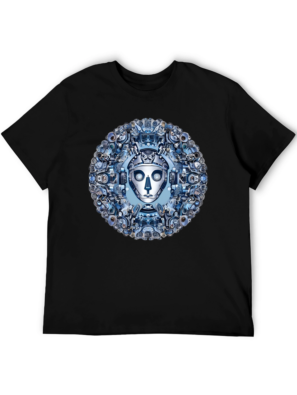 Robot Face Graphic Tee - Steampunk Style