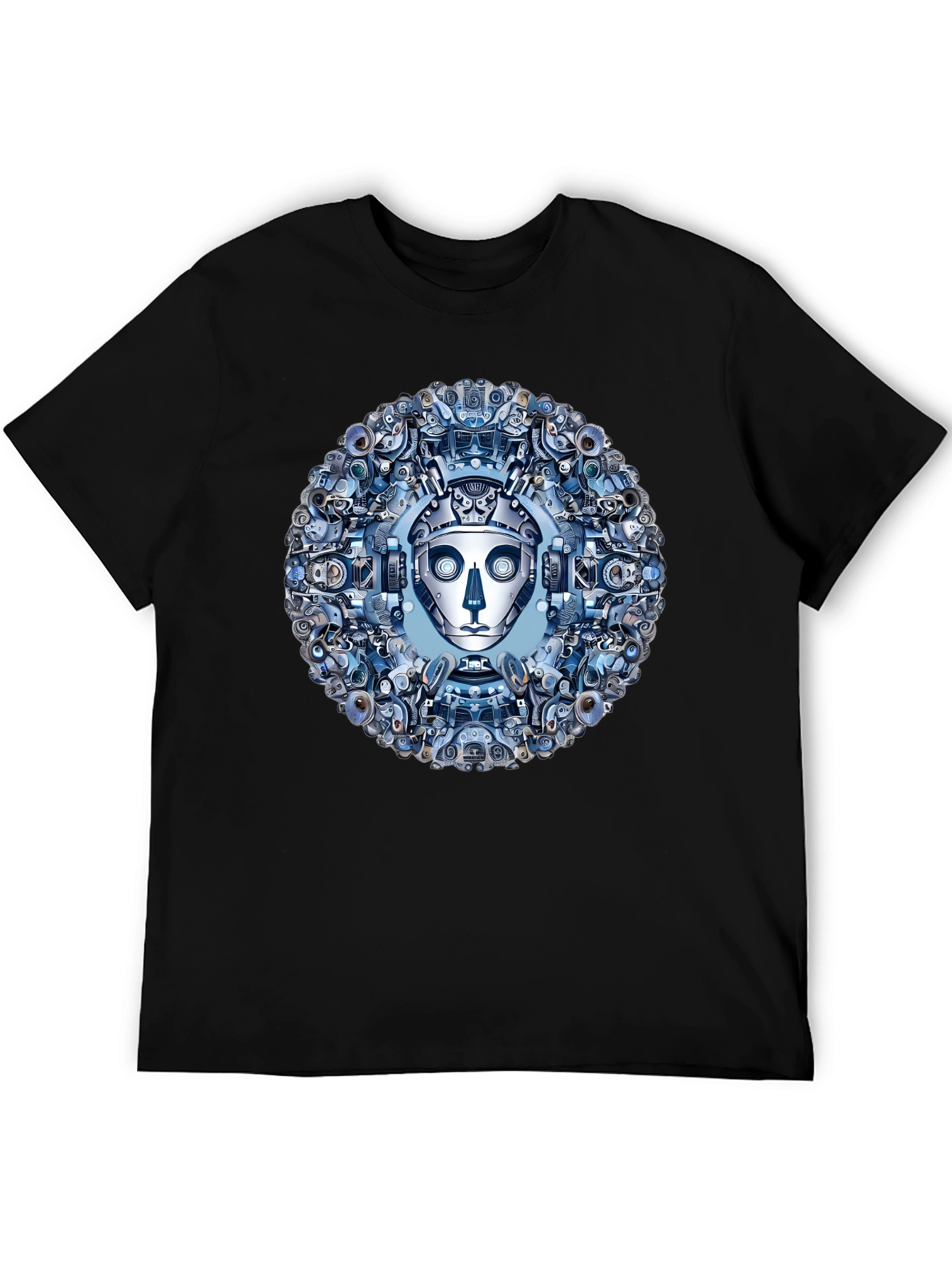 Robot Face Graphic Tee - Steampunk Style