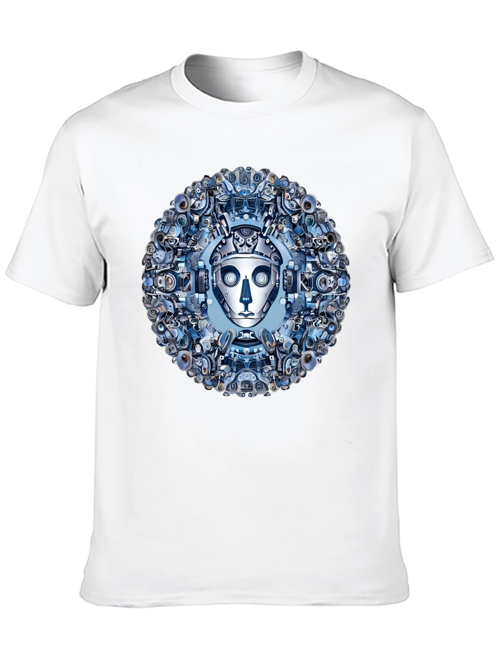Robot Face Graphic Tee - Steampunk Style