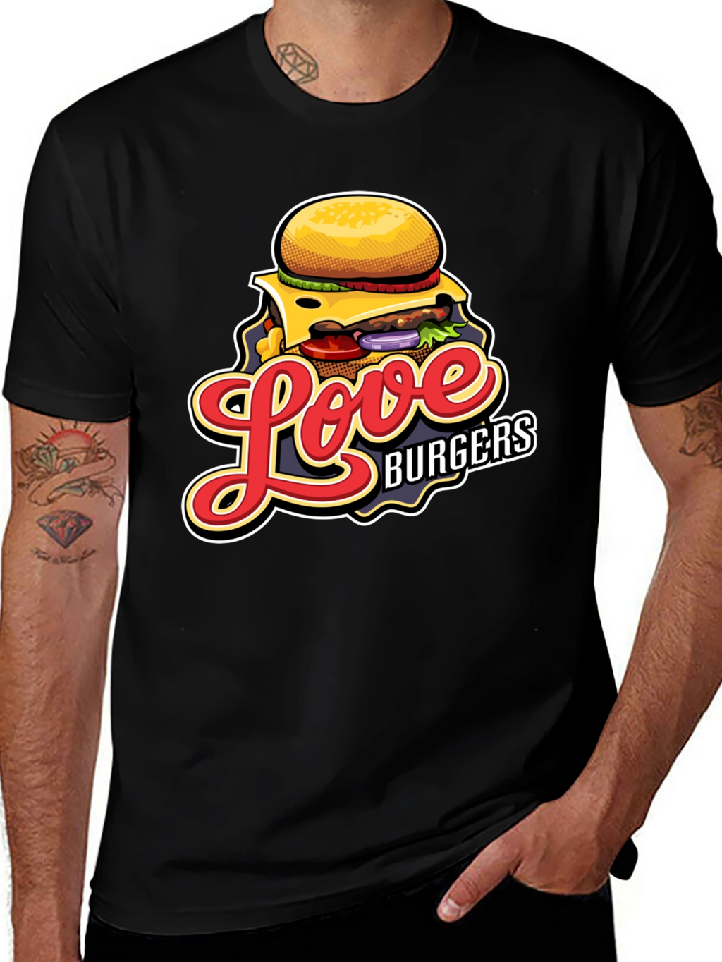 Love Burgers Graphic T-Shirt - Black