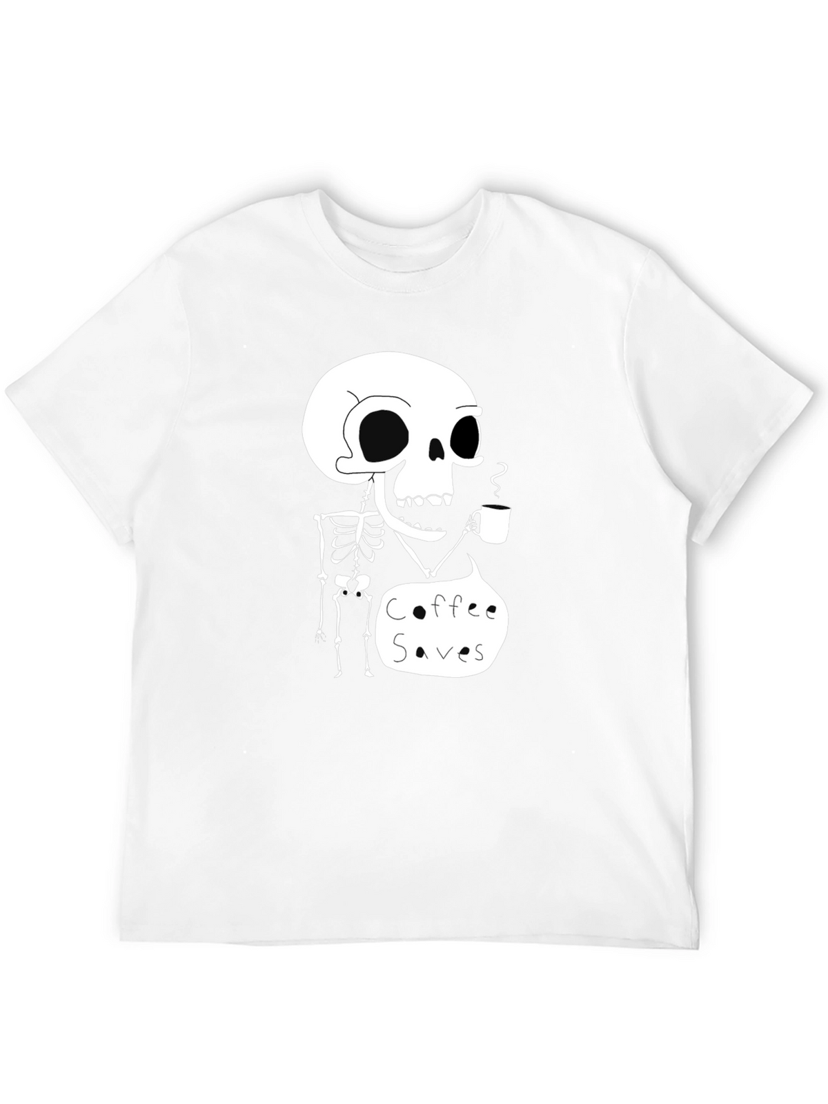 Coffee Saves Skeleton T-Shirt - Funny Graphic Tee