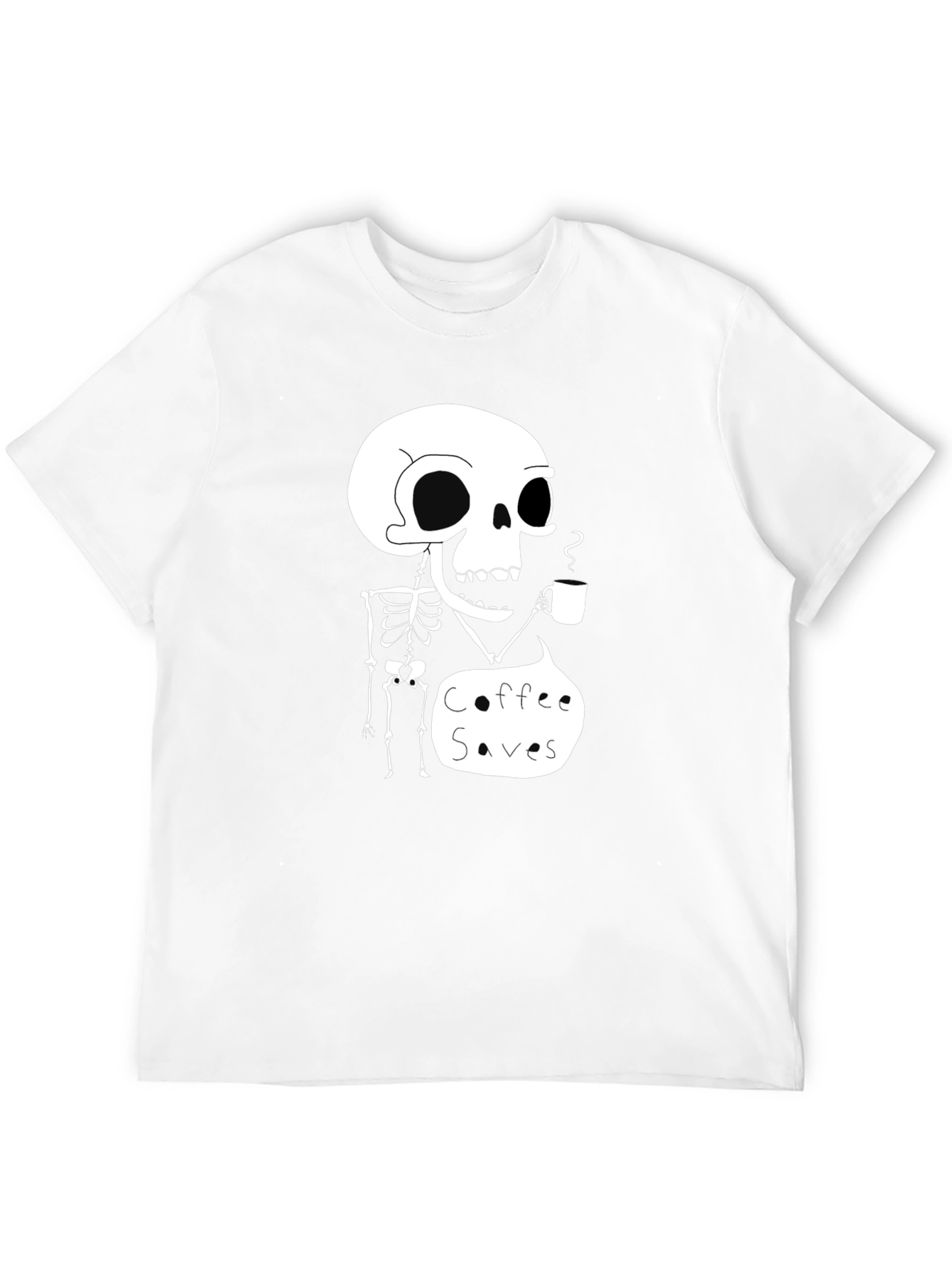 Coffee Saves Skeleton T-Shirt - Funny Graphic Tee