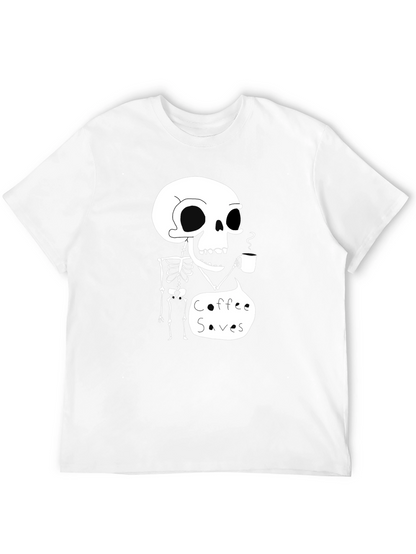 Coffee Saves Skeleton T-Shirt - Funny Graphic Tee