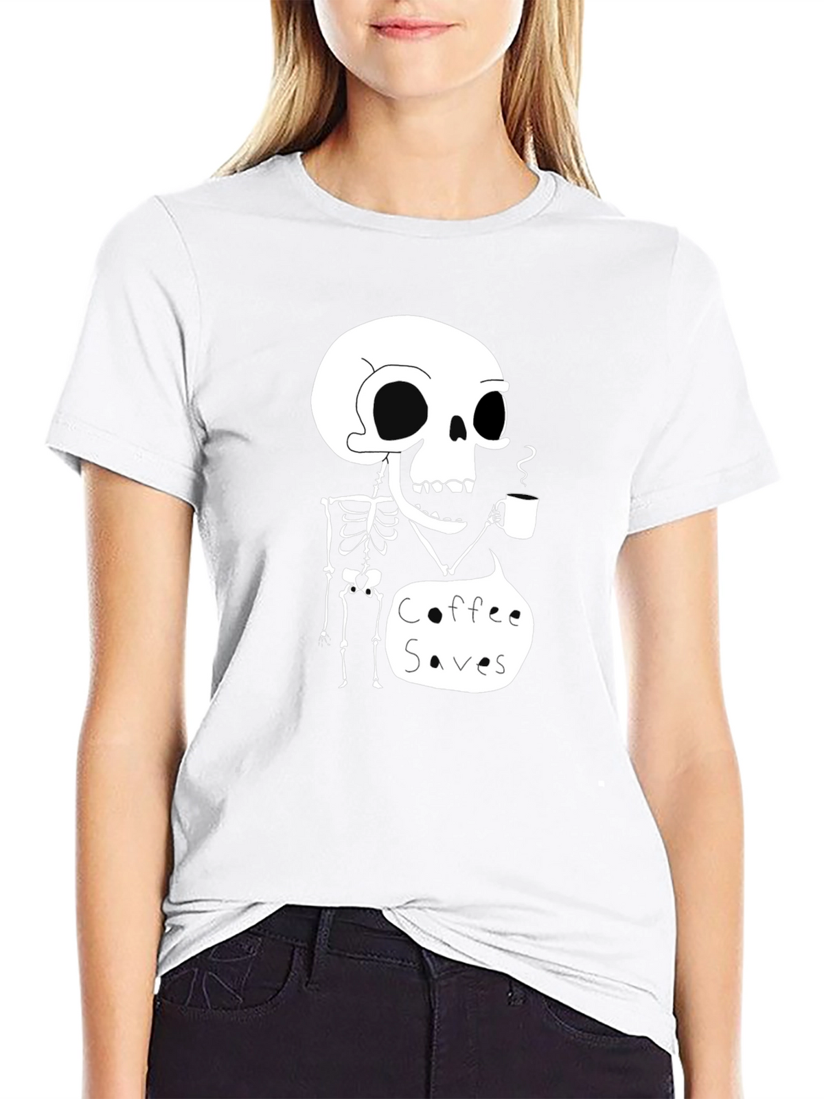 Coffee Saves Skeleton T-Shirt - Funny Graphic Tee