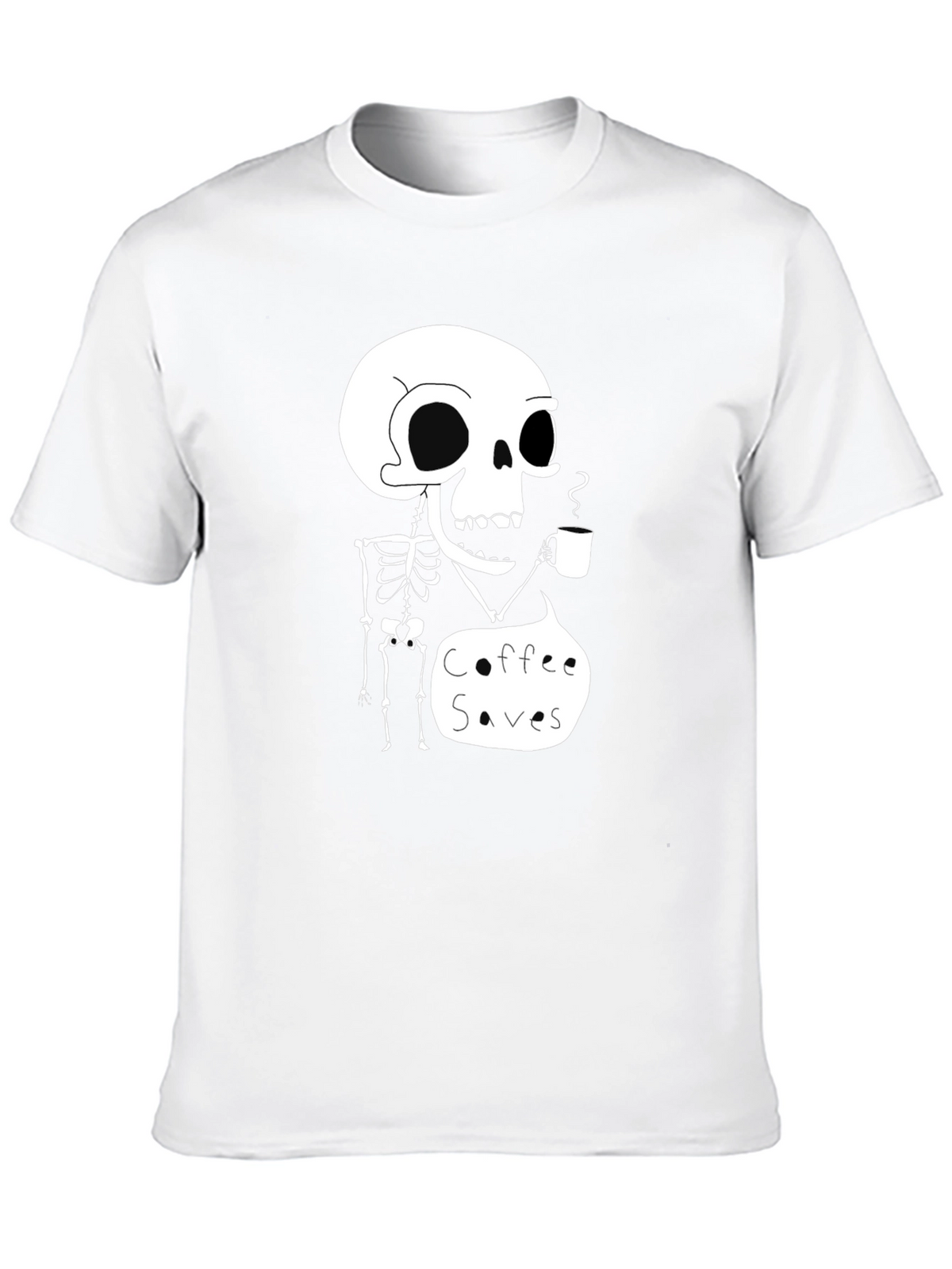 Coffee Saves Skeleton T-Shirt - Funny Graphic Tee