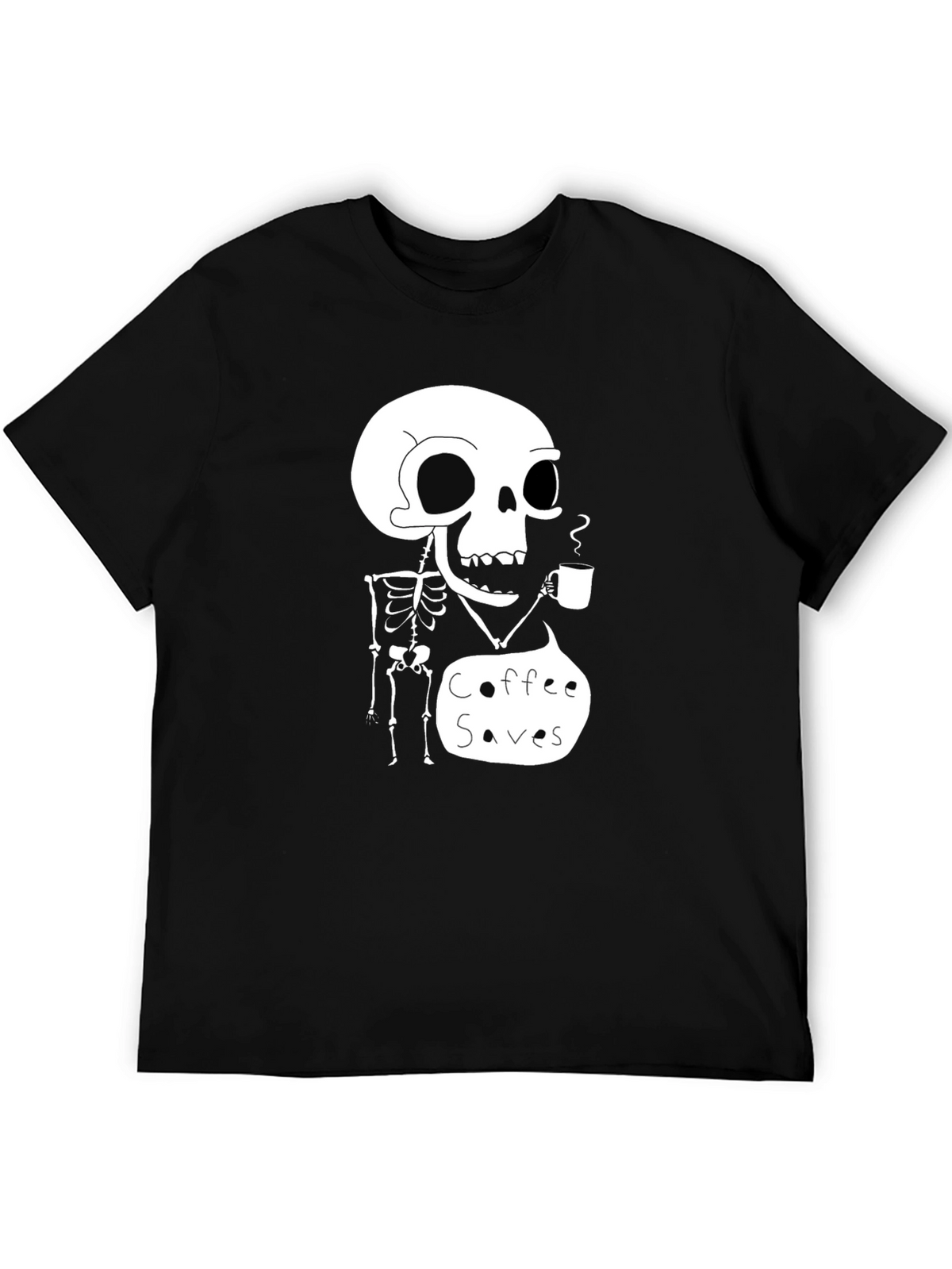 Coffee Saves Skeleton T-Shirt - Funny Graphic Tee