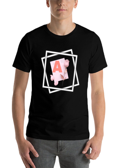 Letter A Rose T-Shirt - Stylish Graphic Tee