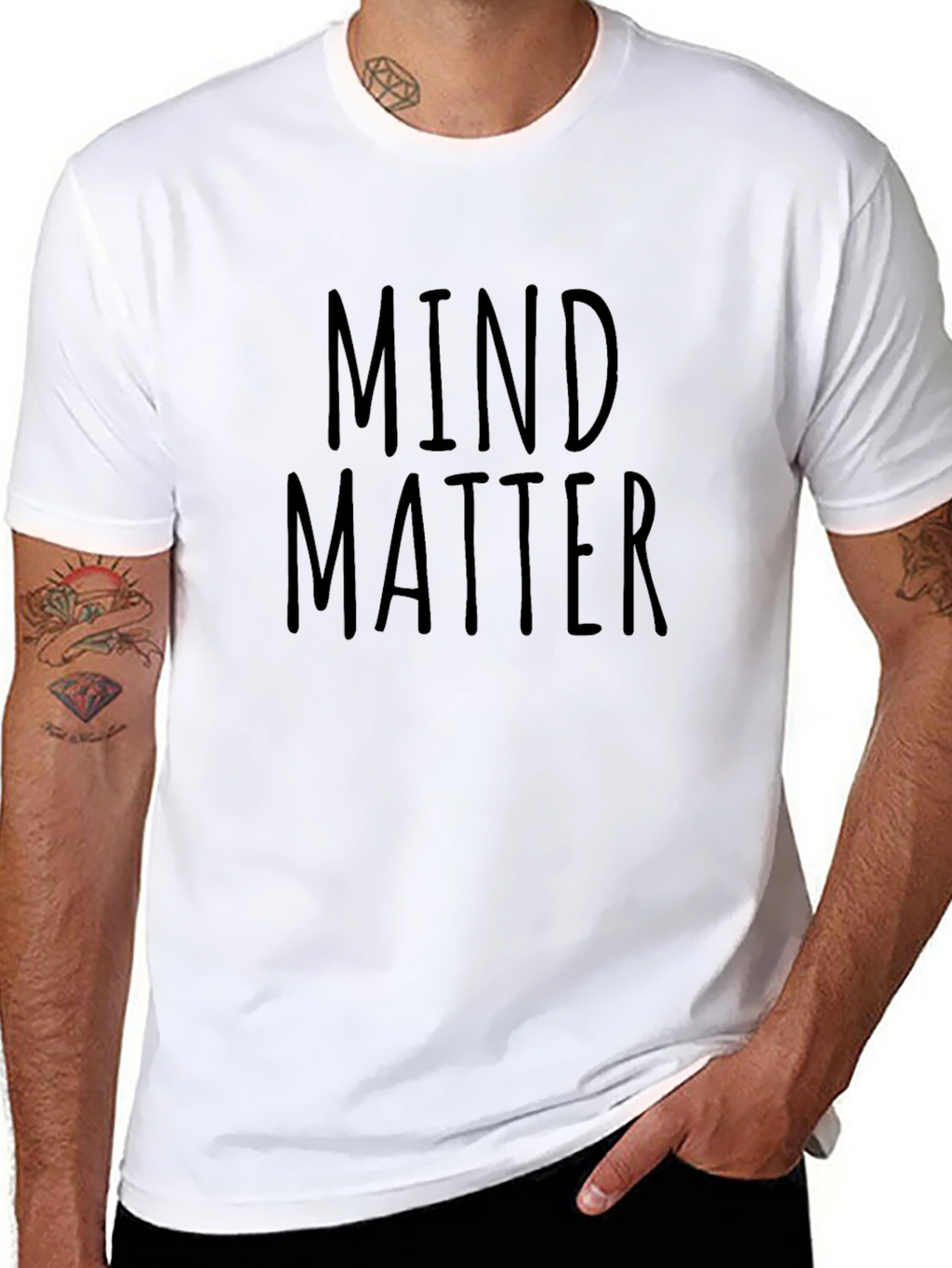 Mind Matter Black Graphic Tee - Soft Cotton Blend