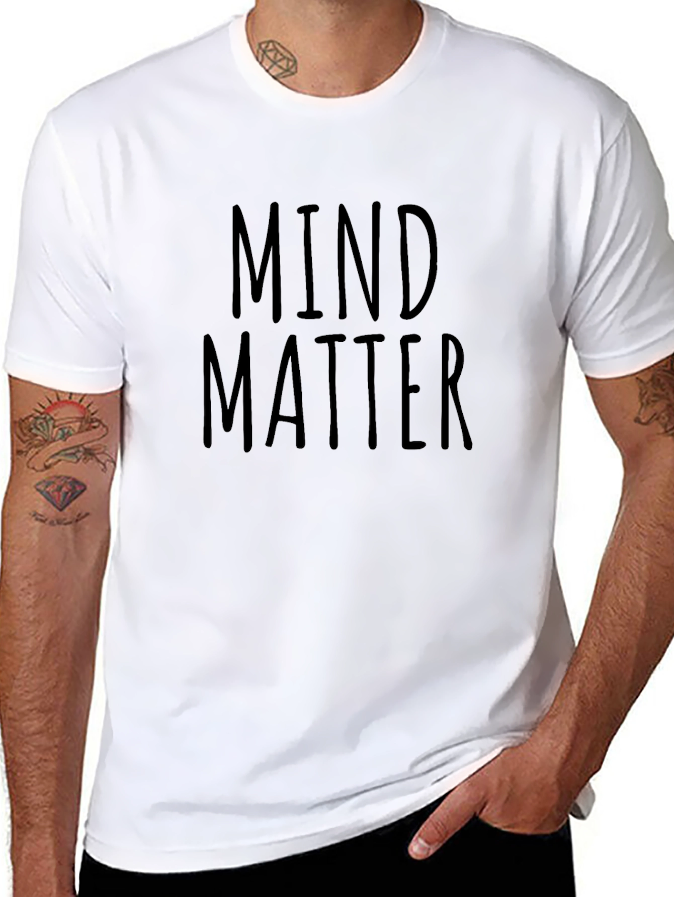 Mind Matter Black Graphic Tee - Soft Cotton Blend
