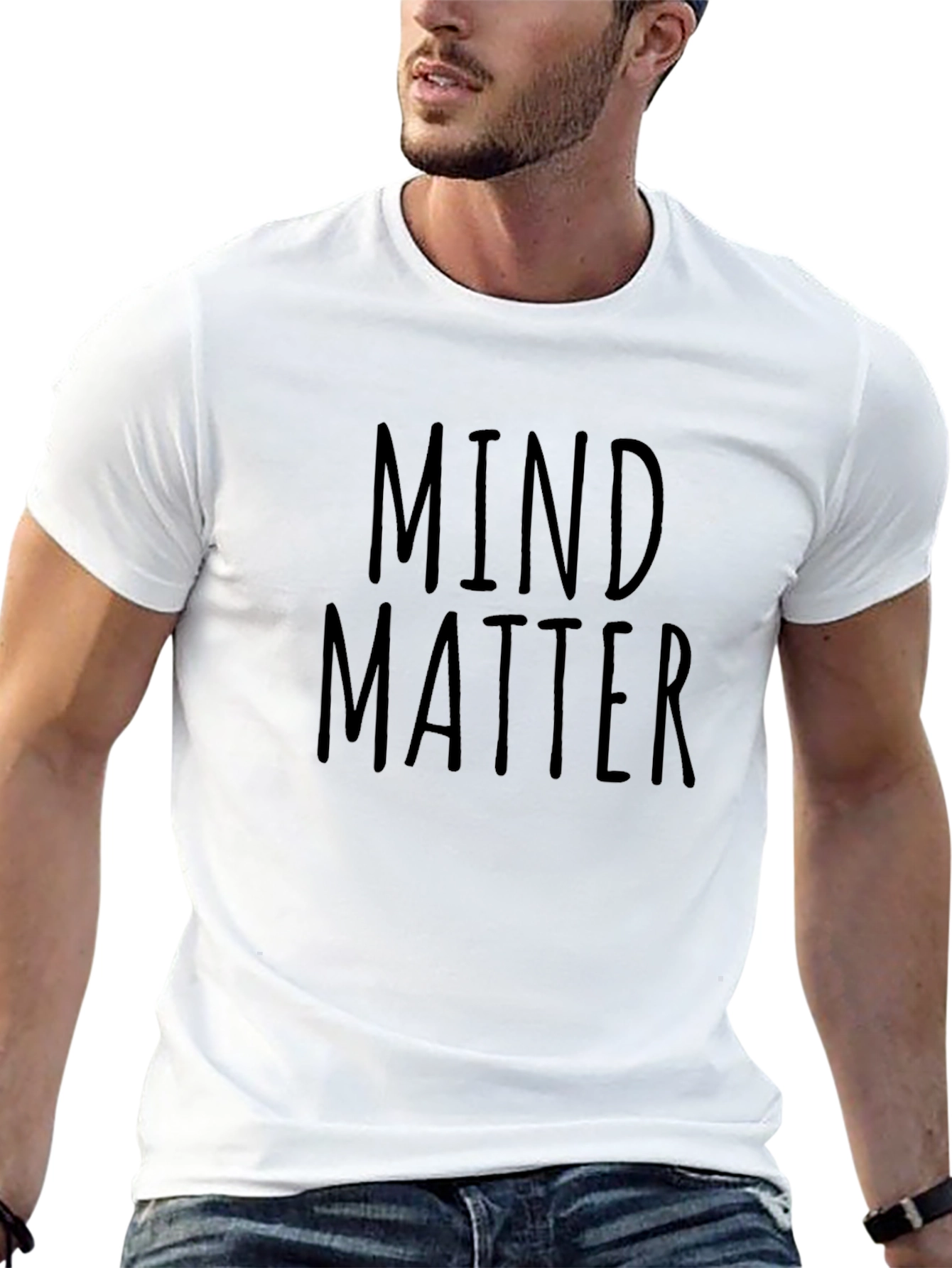 Mind Matter Black Graphic Tee - Soft Cotton Blend