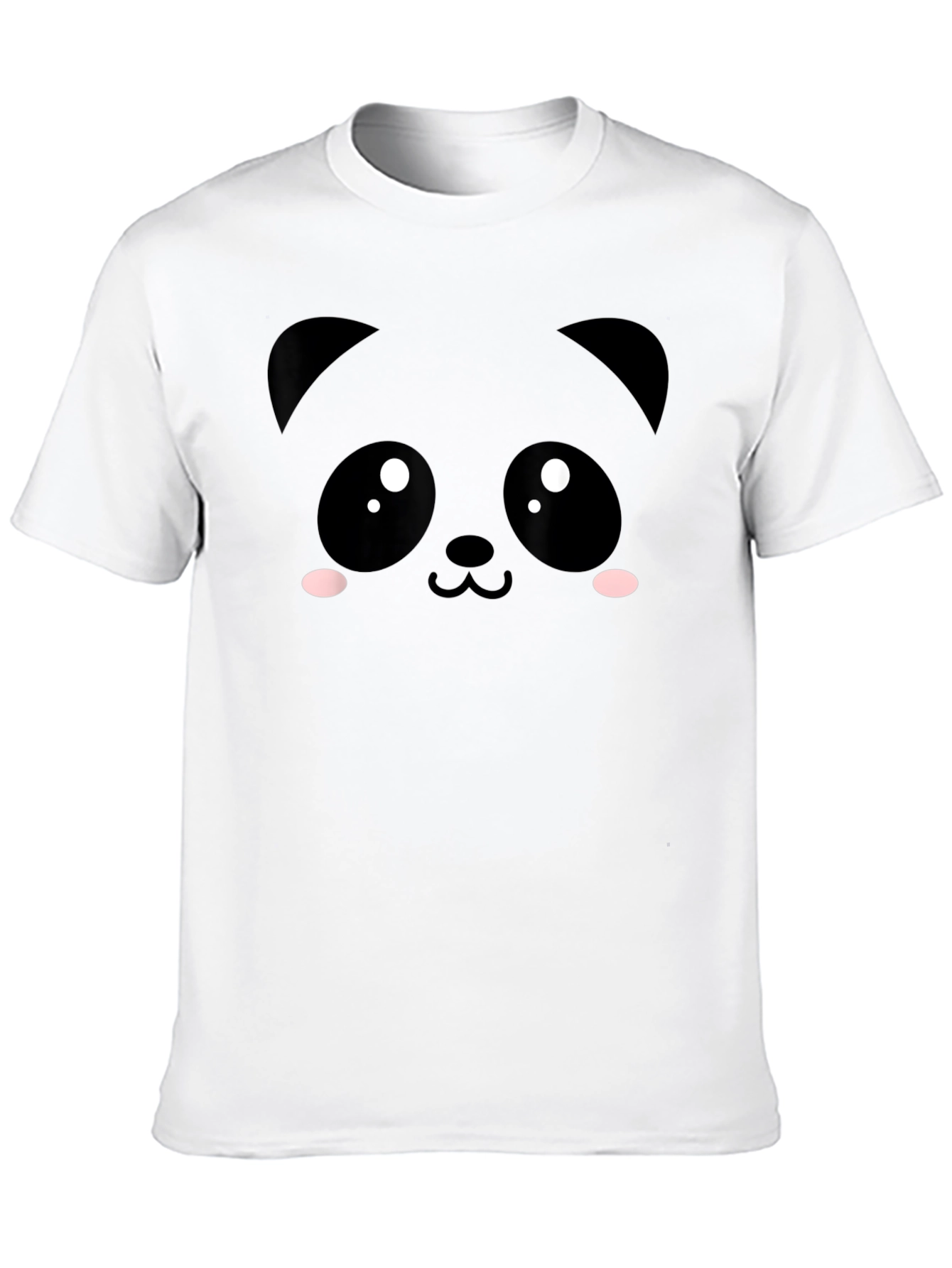Cute Panda Face Black T-Shirt