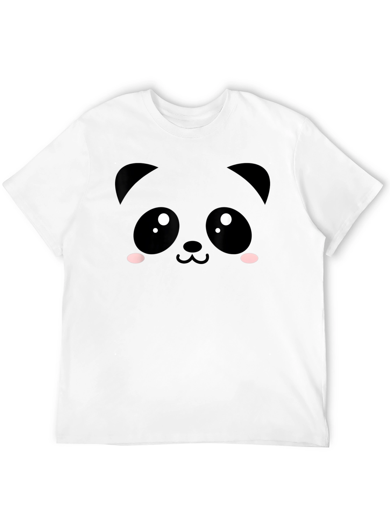 Cute Panda Face Black T-Shirt