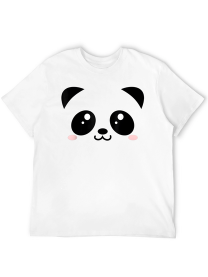 Cute Panda Face Black T-Shirt