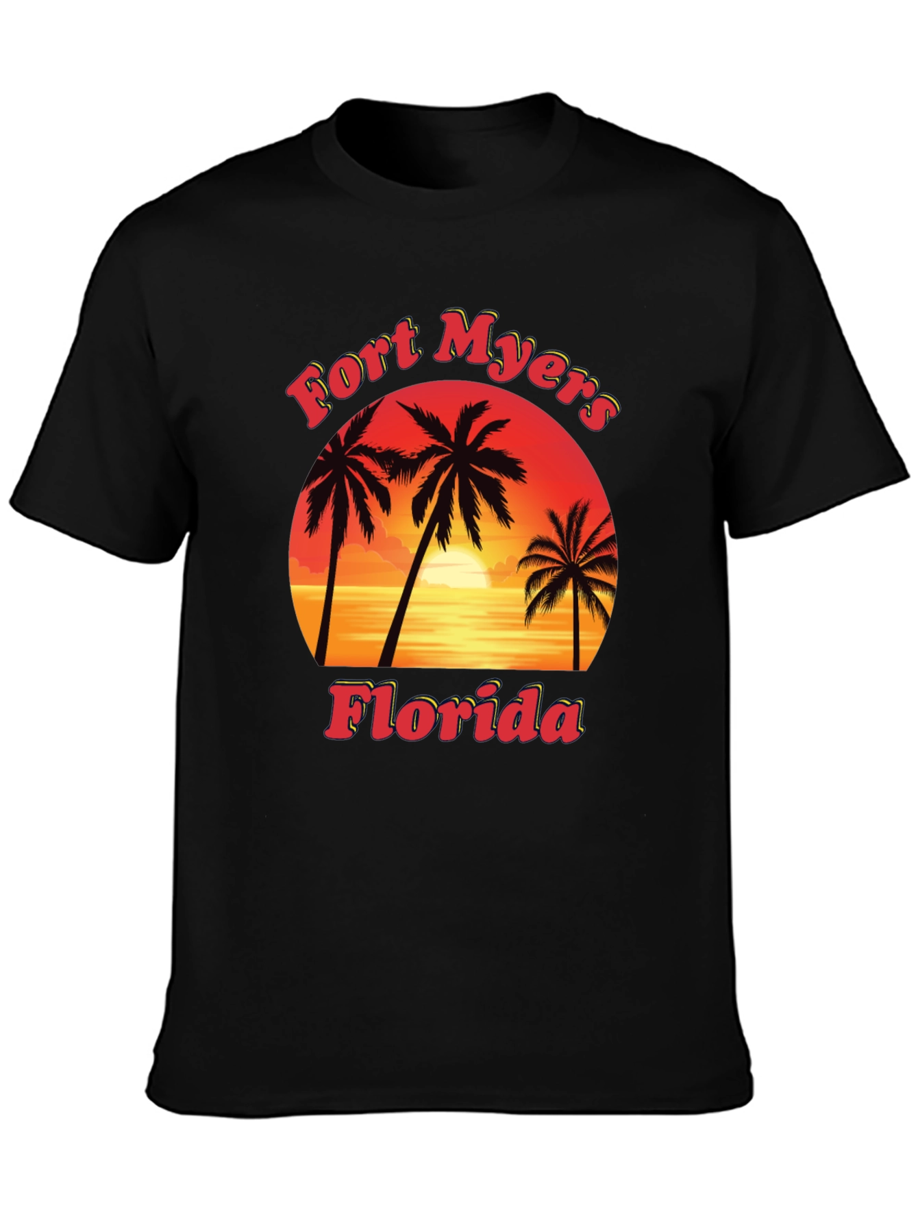 Fort Myers Florida T-Shirt Retro Sunset Palm Trees