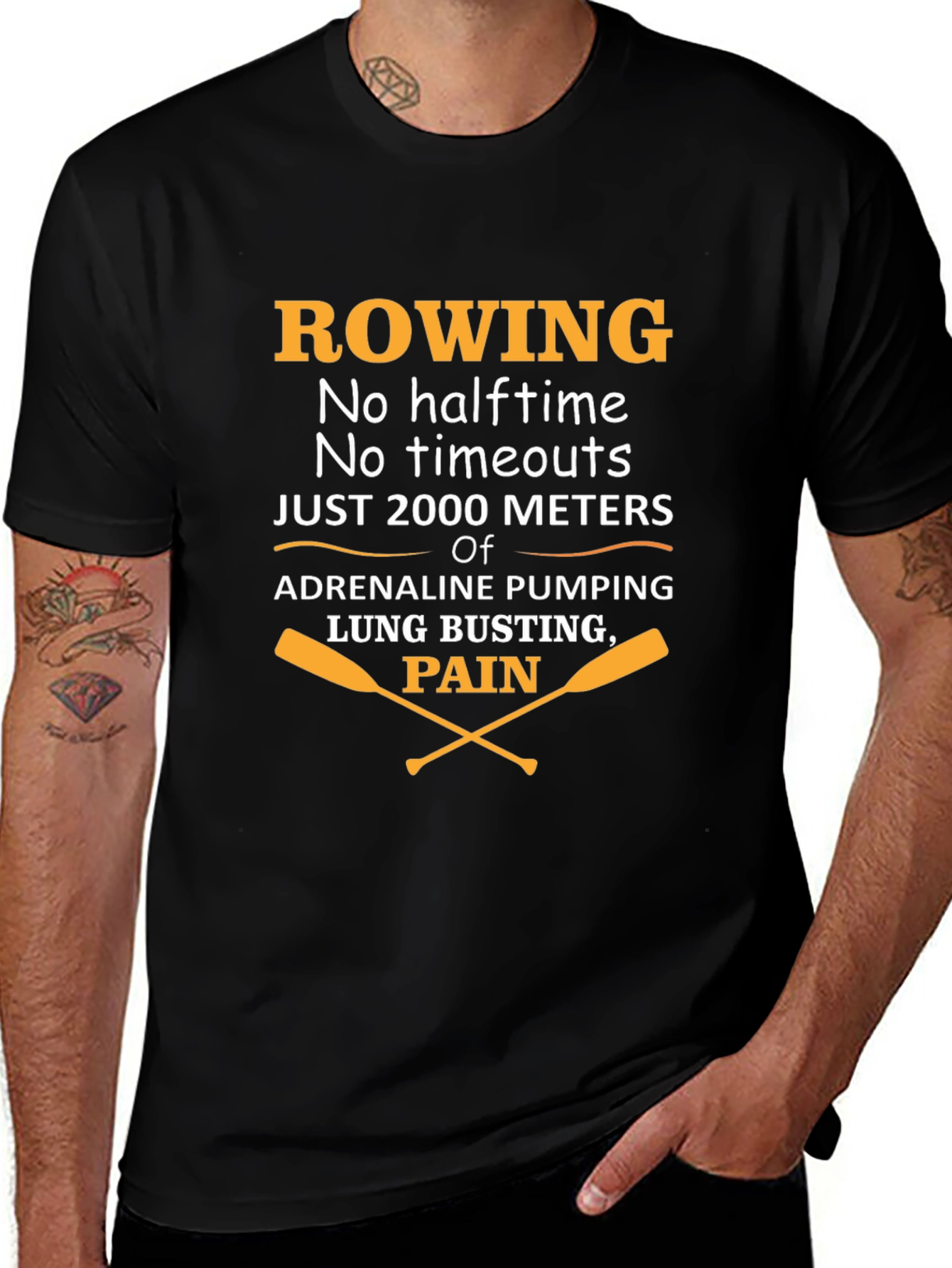 Rowing T-Shirt: No Halftime Just 2000 Meters
