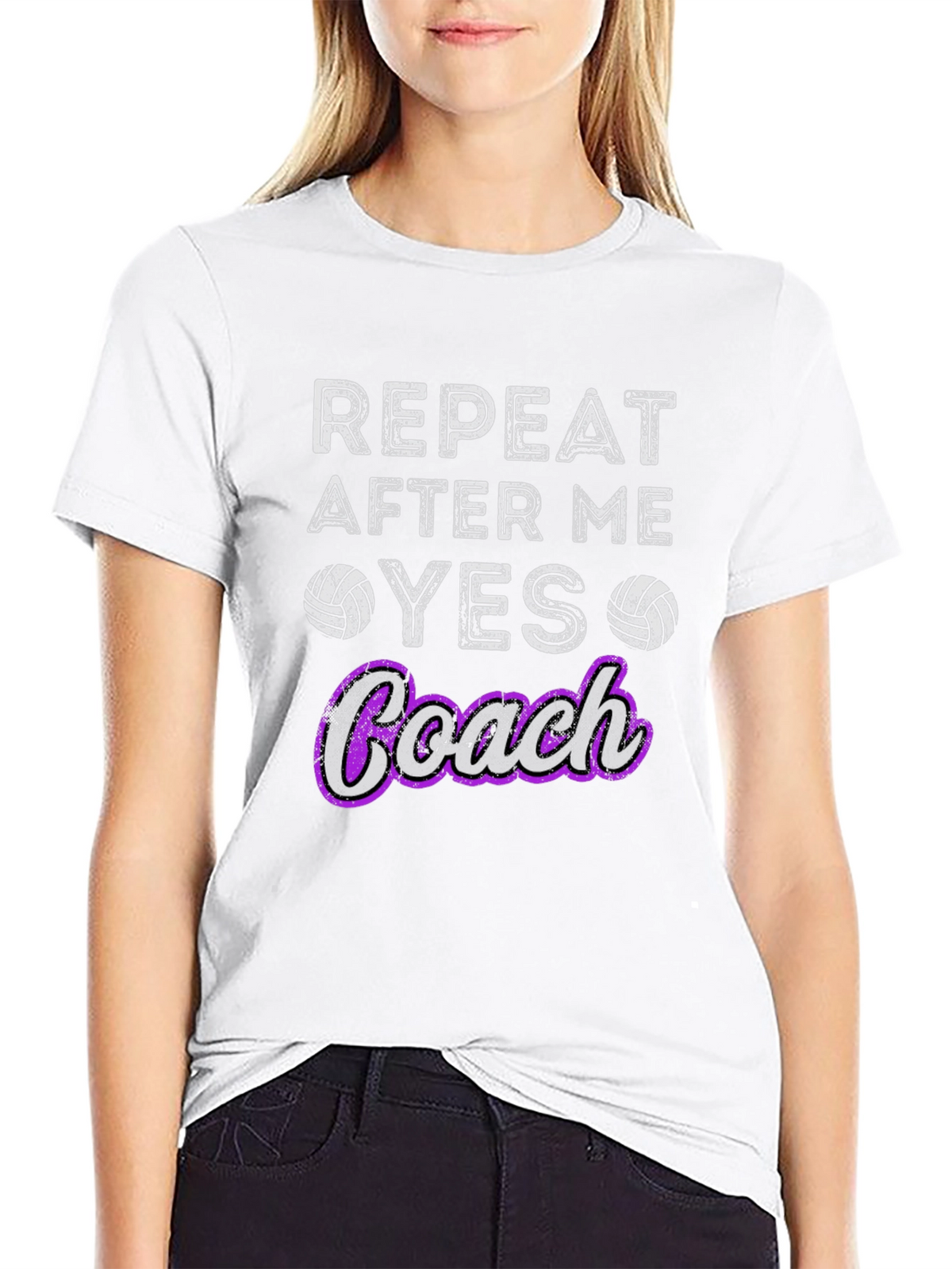 Volleyball Coach T-Shirt - Repeat After Me Yes