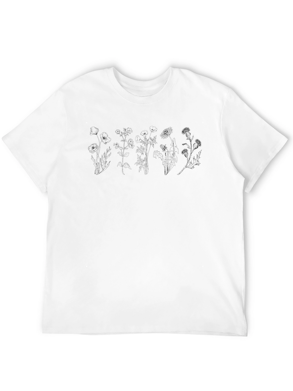 Floral Graphic Tee - Black Cotton Comfort