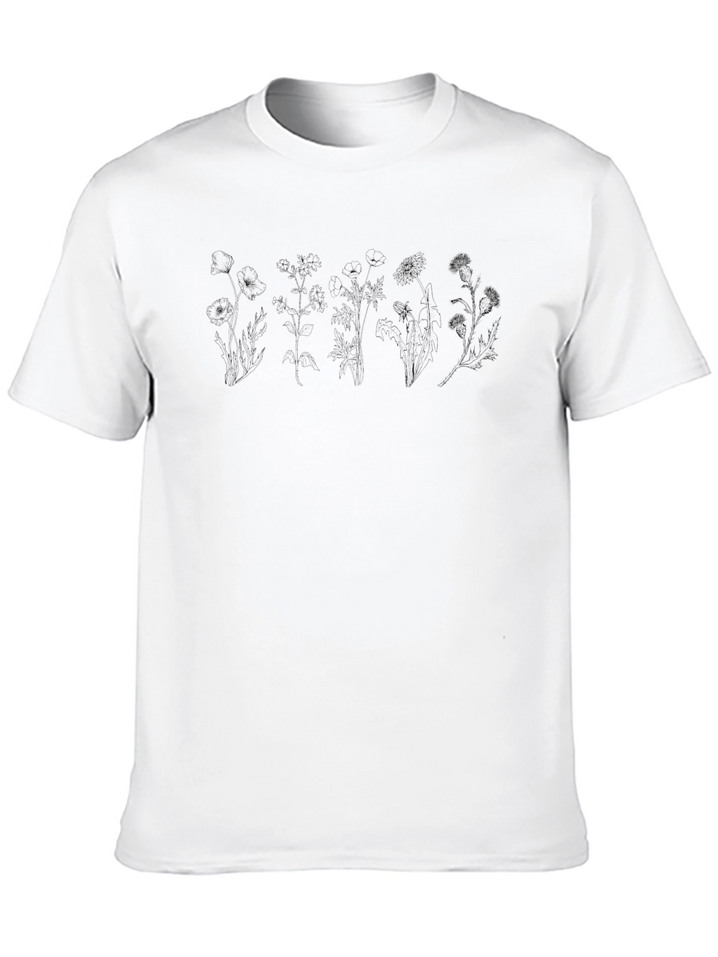 Floral Graphic Tee - Black Cotton Comfort
