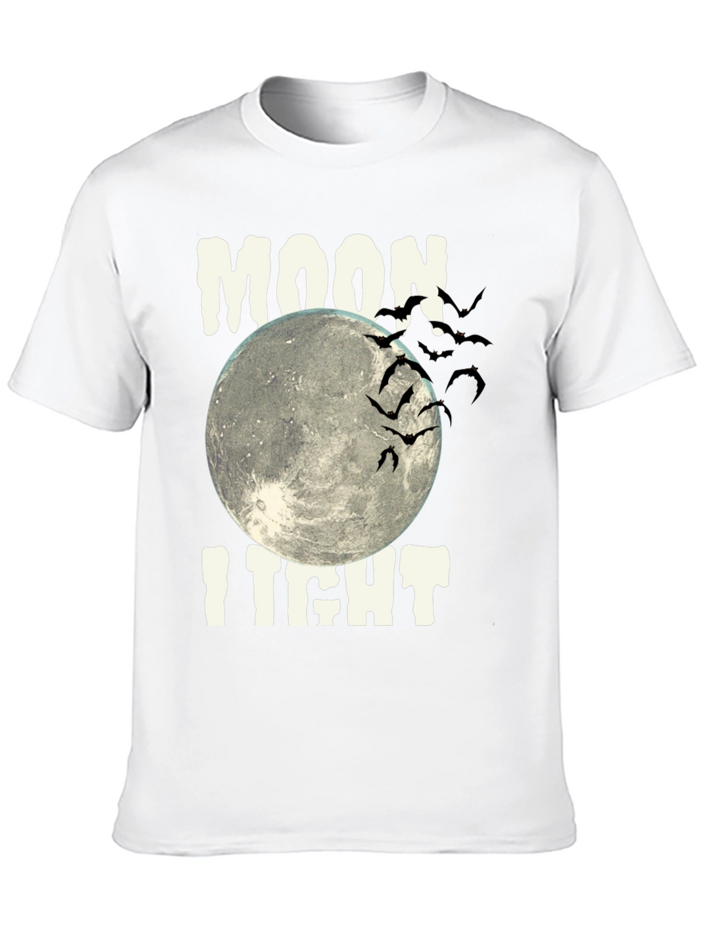 Moonlight Halloween Bats Graphic Tee