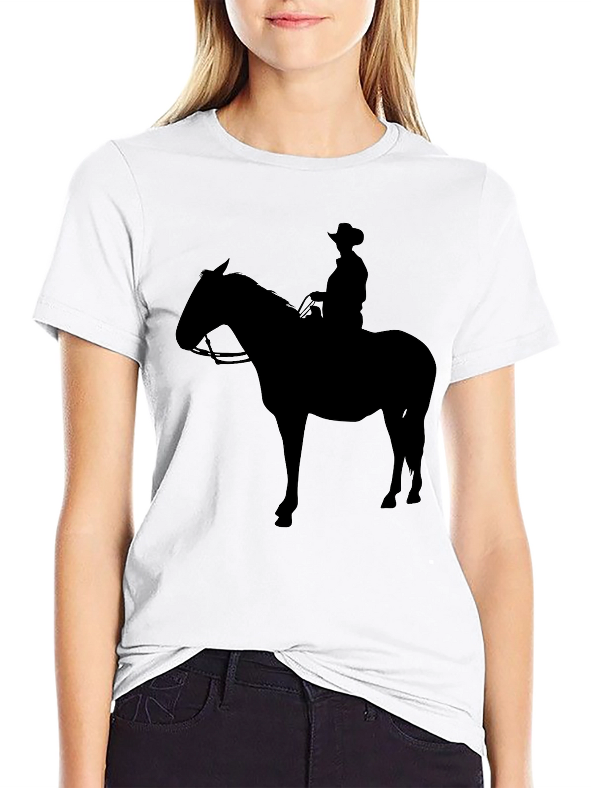 Cowboy Silhouette Graphic Tee - Black
