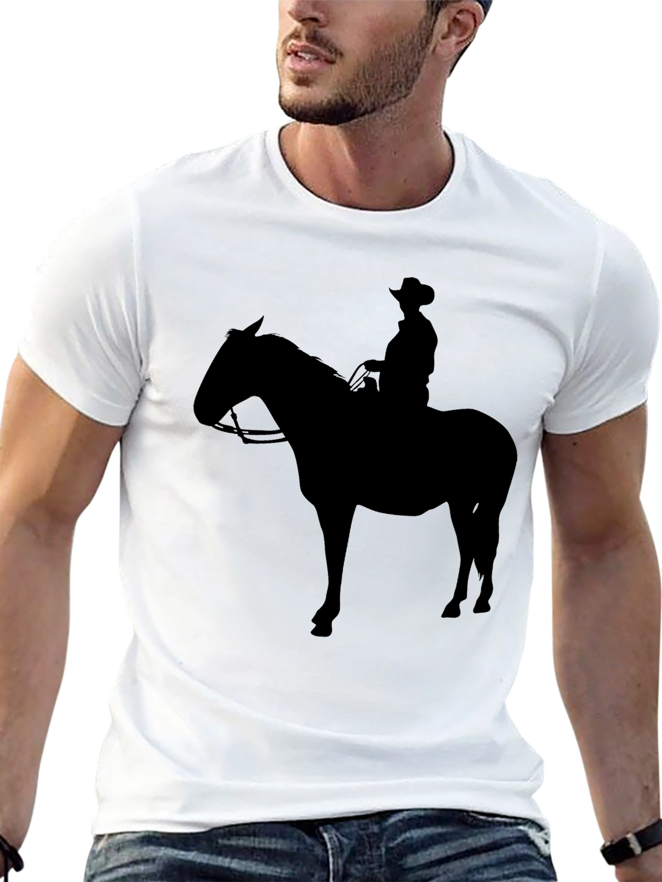 Cowboy Silhouette Graphic Tee - Black