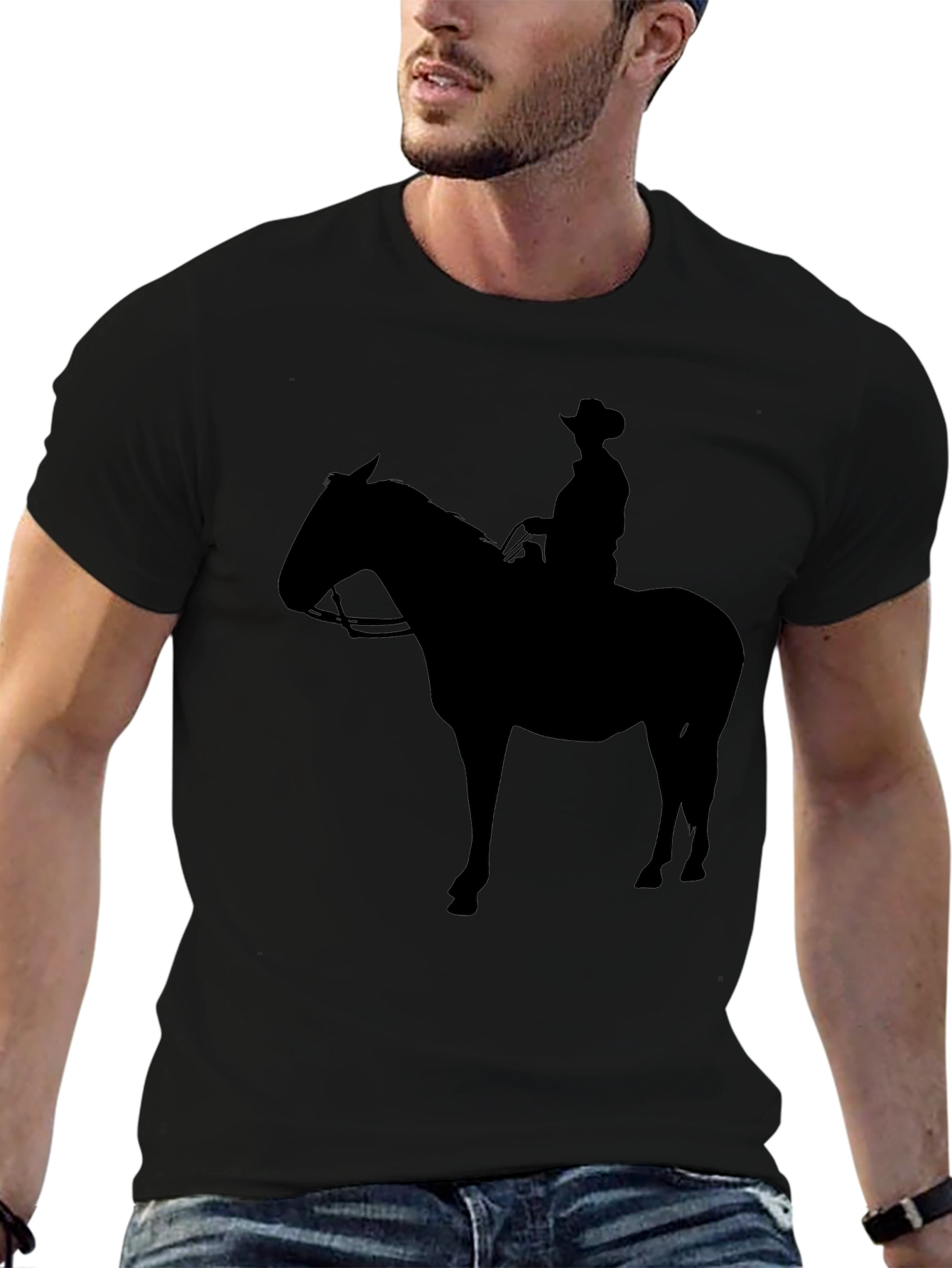 Cowboy Silhouette Graphic Tee - Black