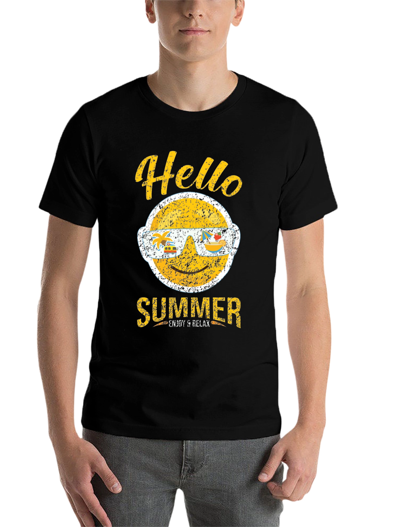 Hello Summer Graphic T-Shirt - Enjoy & Relax
