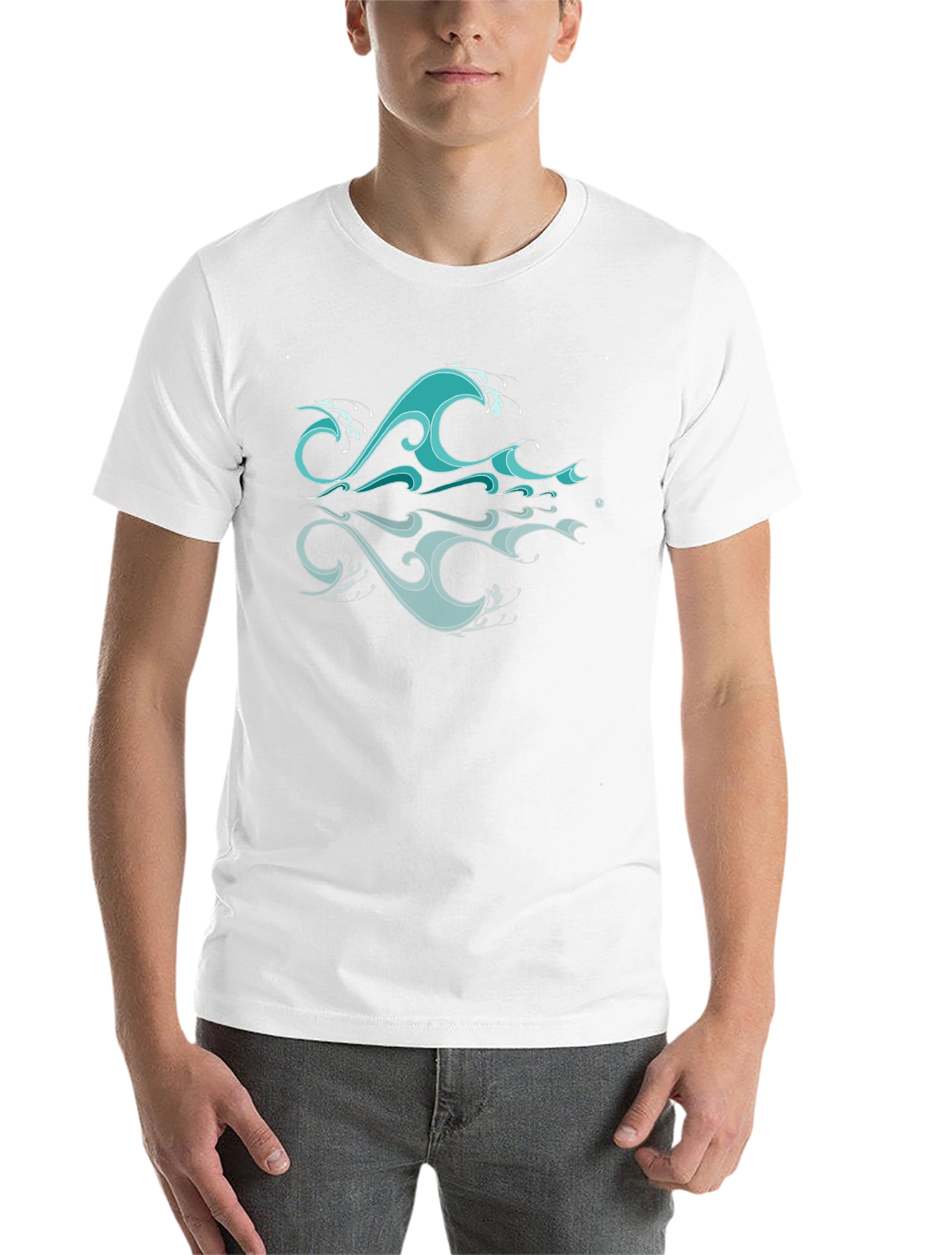 Ocean Wave Graphic Black T-Shirt