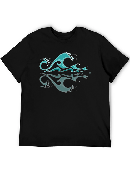Ocean Wave Graphic Black T-Shirt