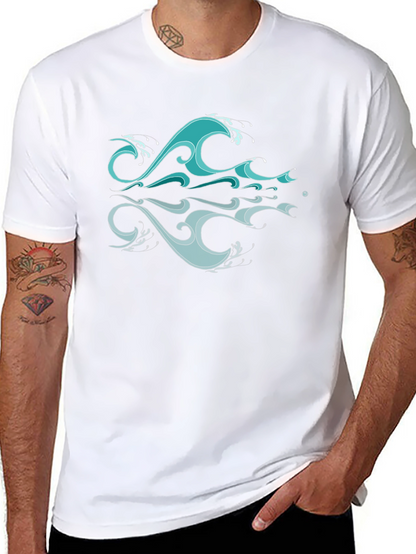 Ocean Wave Graphic Black T-Shirt