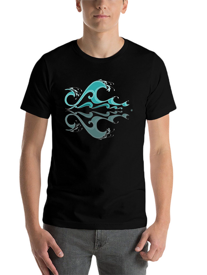 Ocean Wave Graphic Black T-Shirt