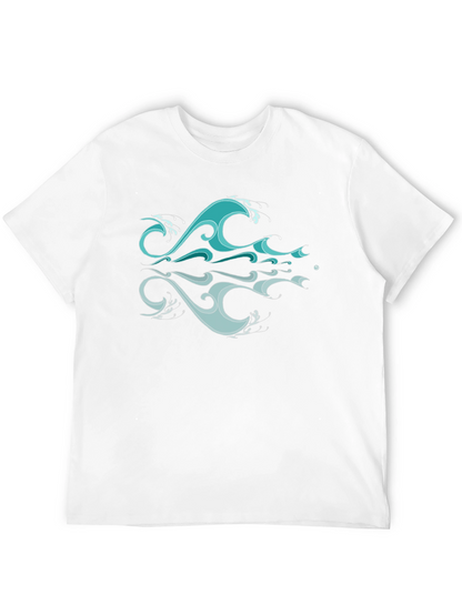 Ocean Wave Graphic Black T-Shirt
