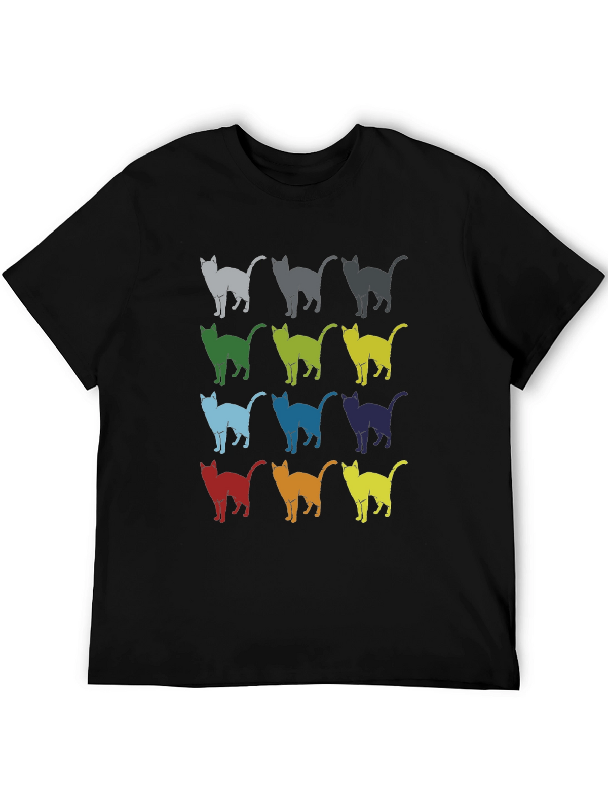 Retro Cat Pattern Graphic T-Shirt