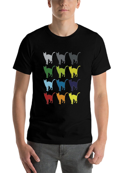 Retro Cat Pattern Graphic T-Shirt