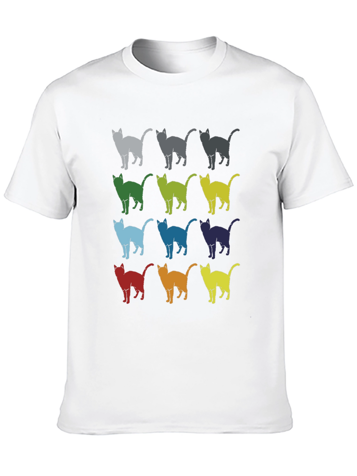 Retro Cat Pattern Graphic T-Shirt