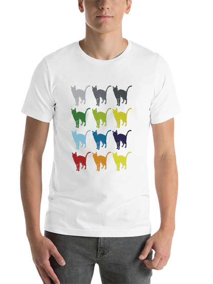 Retro Cat Pattern Graphic T-Shirt